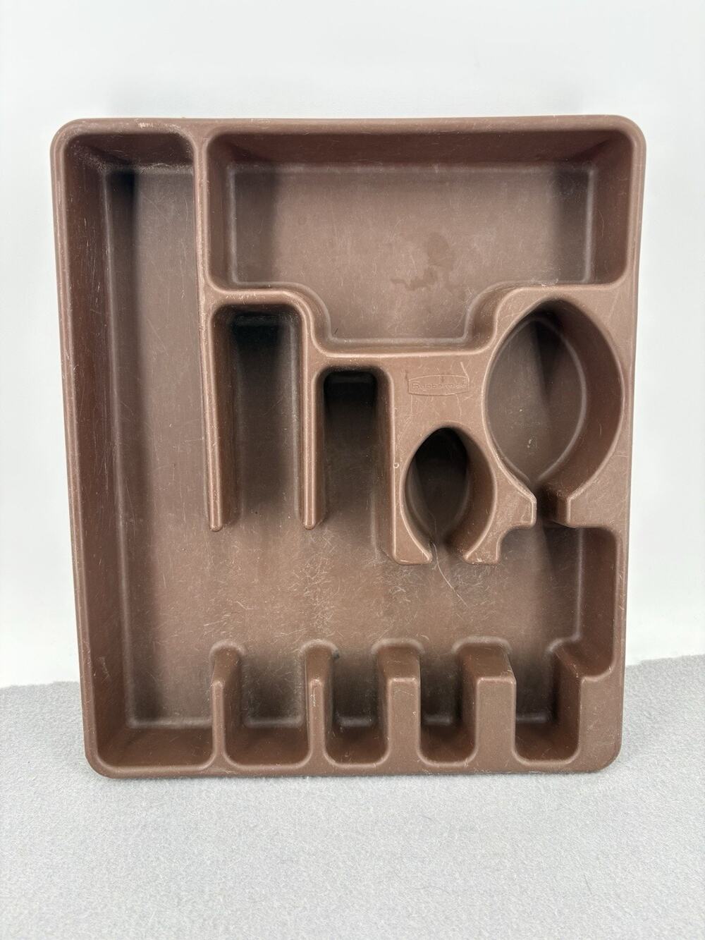 Vintage Rubbermaid Silverware Flatware Utensil Tray Chocolate Brown 2922